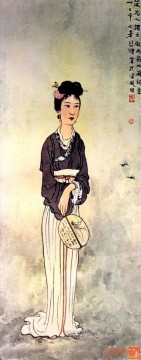 Xu Beihong 女性の古い中国のインク Oil Paintings